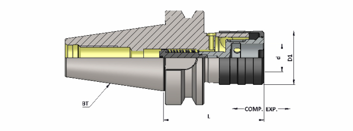 Різьбонарізний патрон KTA BT50 KWFLK4 164.5