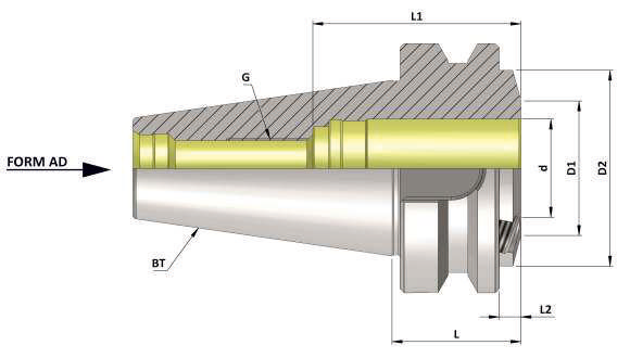 Гідропластовий патрон KTA BT40 HC20 32.50 SHORT G.P. AD