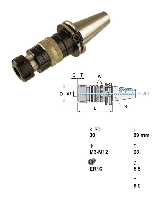 Різьбонарізний патрон Canela 11.610.30.16