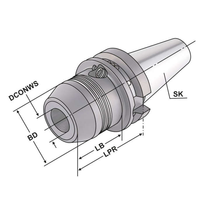 Гідропластовий патрон з перехідними втулками Kemmler 406.HP.20.072.RDC.S